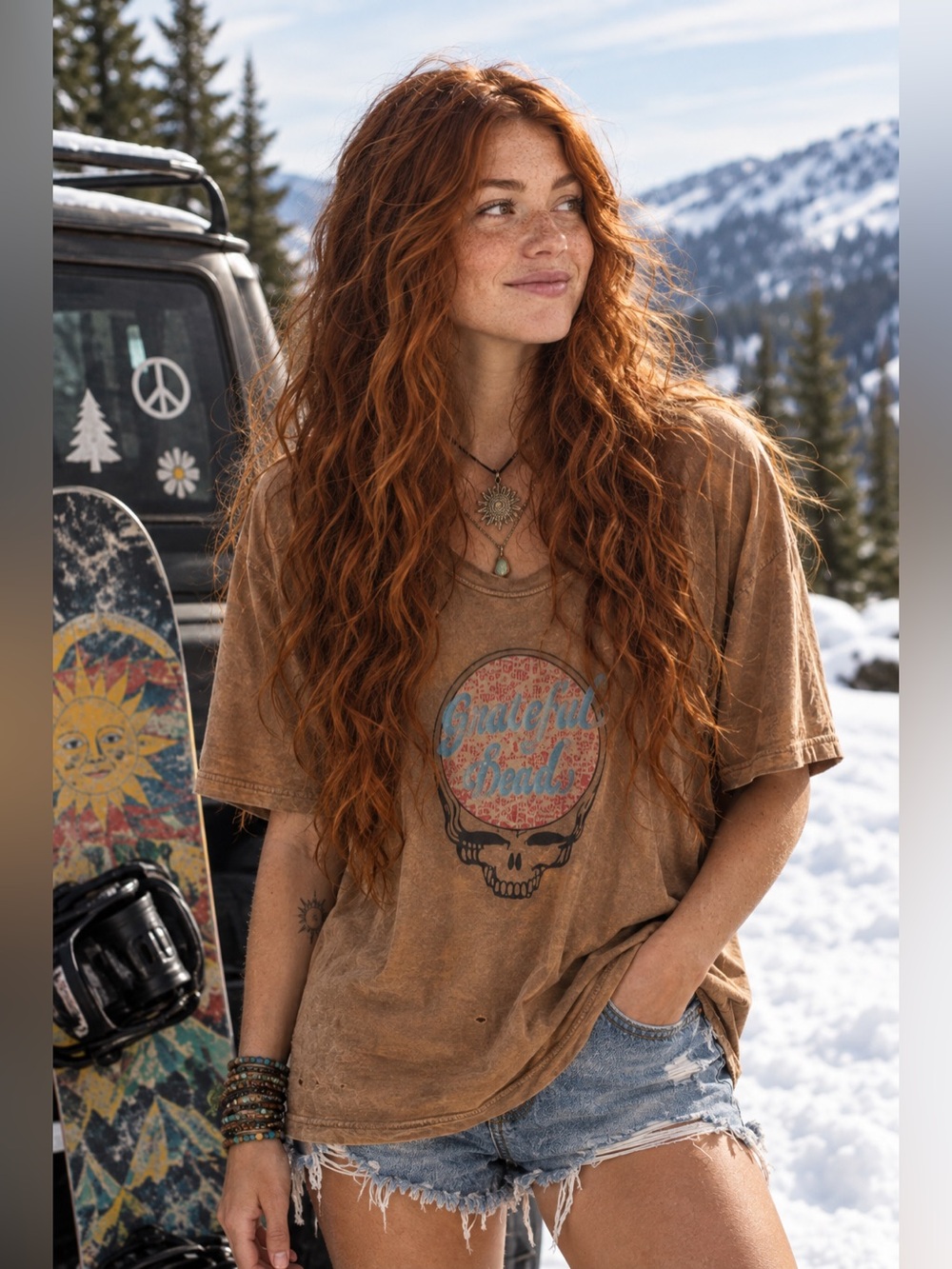 Stance Grateful Dead Brown Graphic T-Shirt Size M Rock & Pop Music Tee